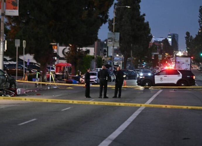 At least 30 hurt after car hits crowd outside Los Angeles club, fire department says