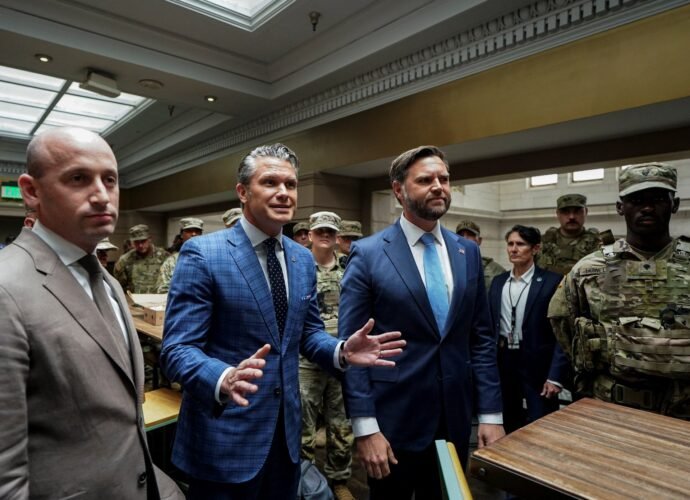 US vice president visits troops amid protests in Washington, DC crackdown | Donald Trump News